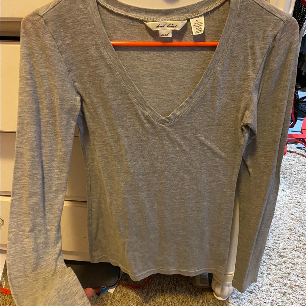 Grey V-neck Tee